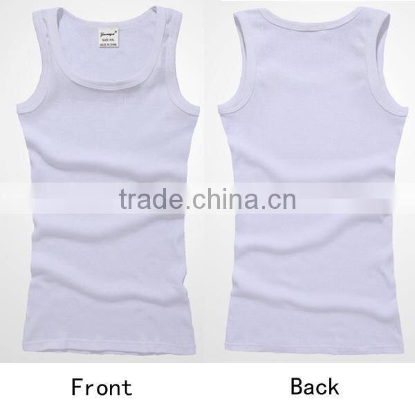 OEM fashion design plain white man vest tops for sale sexy cotton vest