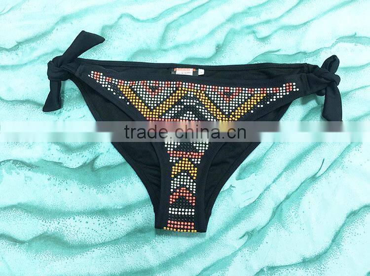 Classic style youg girls swimear iron bead design sexi hot girl bikini