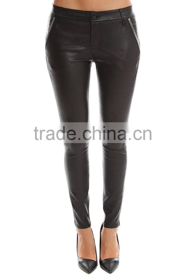 2016 fashion women leather pants,lady leather pants,custom leather pants