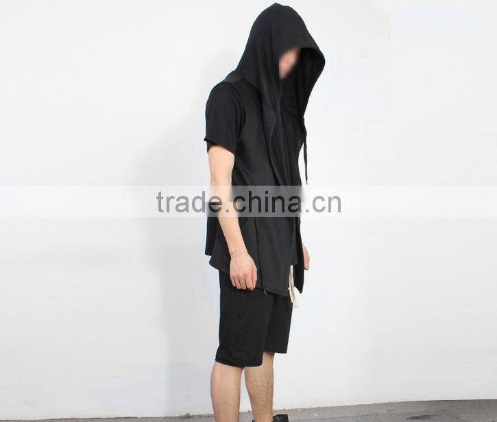 2016 fashion custom full face zip long knee length hoodie