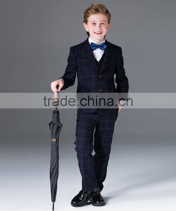 ELPA fancy fashion slimming check designer 3 piece boys wholesale suits