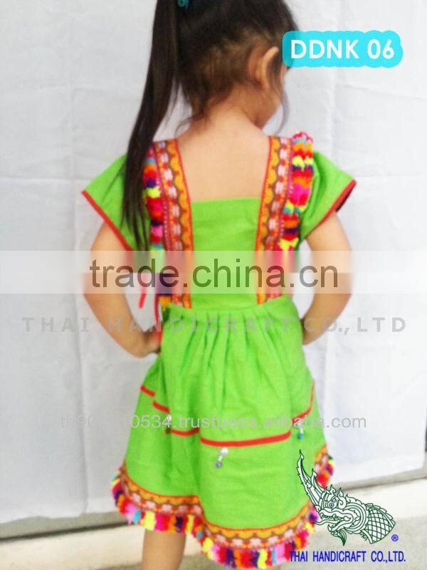 Thai Hmong girls cotton children's clothing woven dress