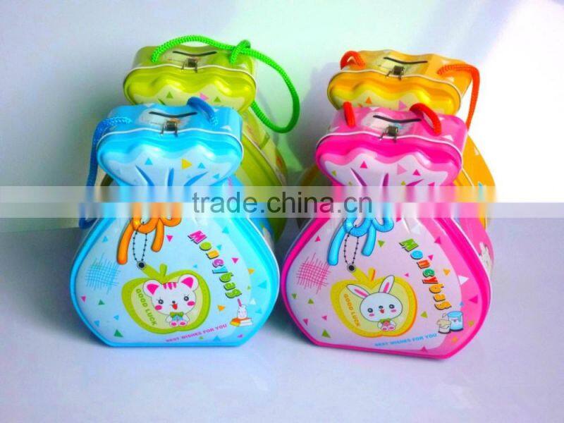Wholesale promotional handbag shaped metal piggy bank