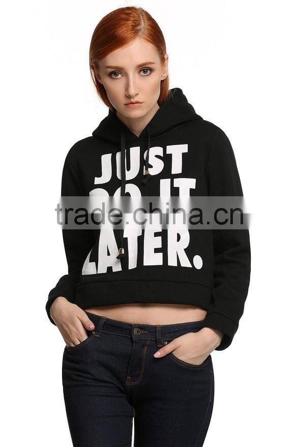 Women's 100% cotton pullover short style hoody