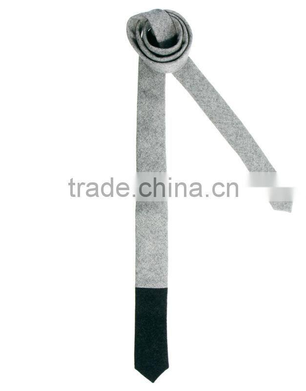 two tone tie in wool tweed