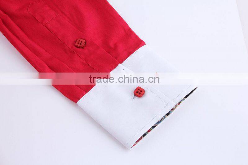 solid color contrast collar and cuff men's formal casual dress shirts