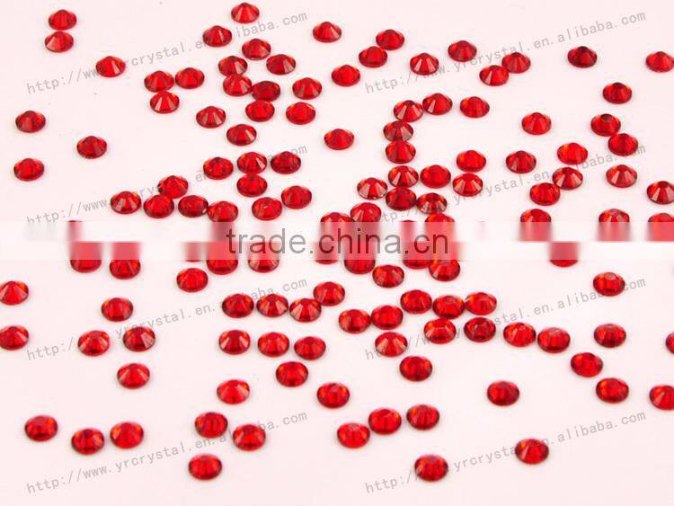 Round shape light siam color silver foiling rhinestone crystal flat back