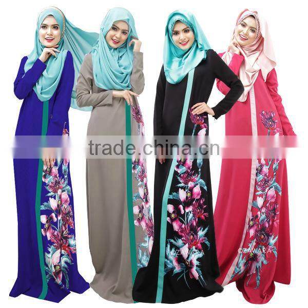 6 color chiffon muslim dress/ oyid six color muslim islamic fashionable abaya kaftan dresses/fancy dl islamic muslim dress