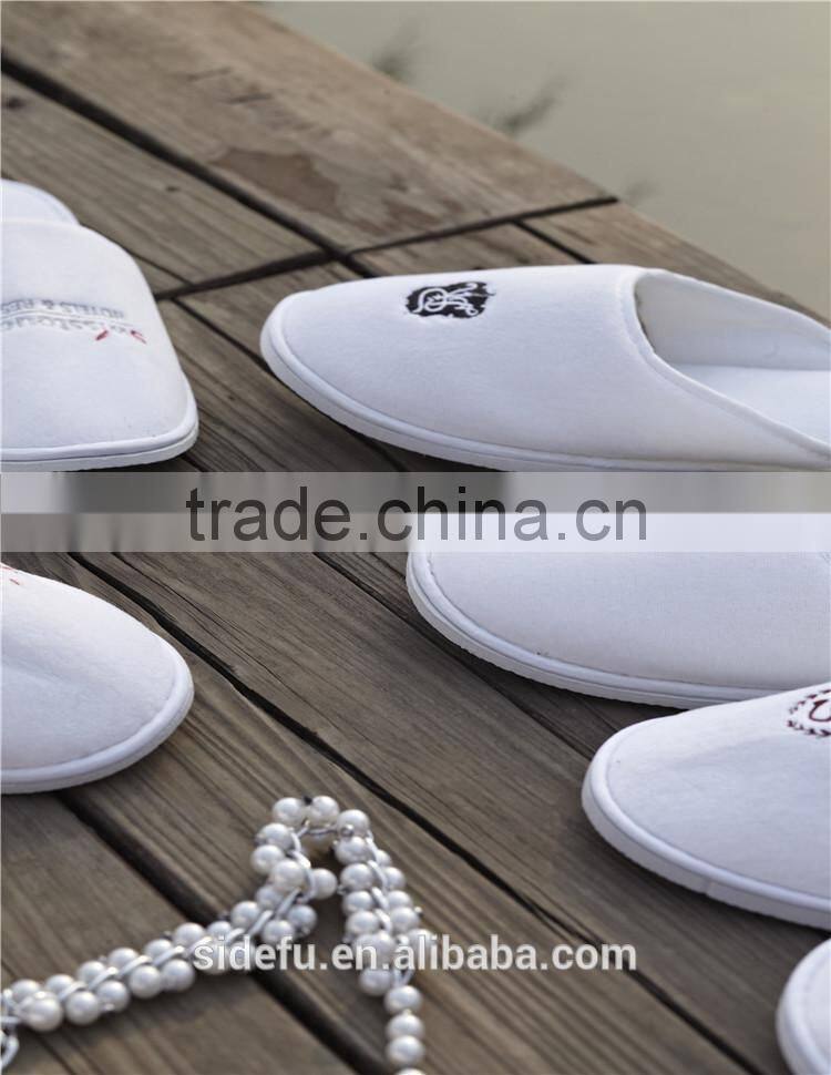 Top Quality Cotton Velvet Personalized Hotel Slippers With Logo