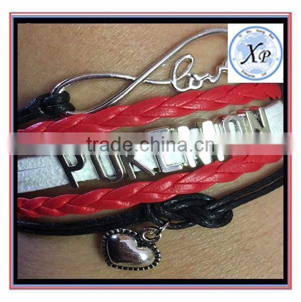 wholesale charm jewelry Pokemon Infinity Love Leather Bracelet