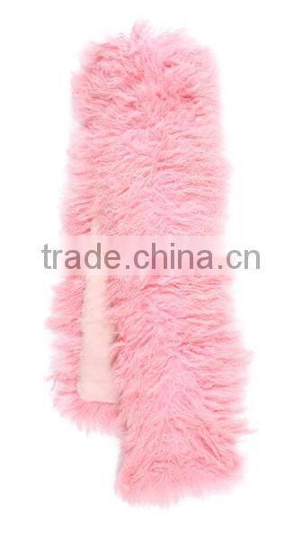 YR329 Customize Size Lots of Colors Real Mongolia Fur scarf Tibet lamb Fur Shawl