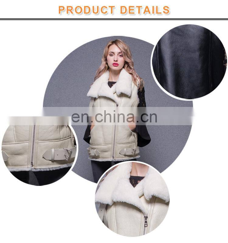 Durability Sheepskin Double Face Fur Women Vest
