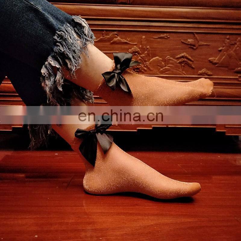 Summer women short breathable bow sock yiwu factory