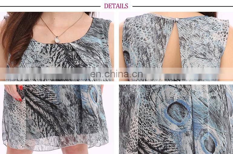 Summer Fashion High Quality Modern Polyester Women Dresses With Print