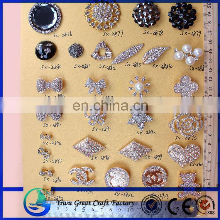 custom garment metal coat fashion vintage rhinestone buttons wholesale