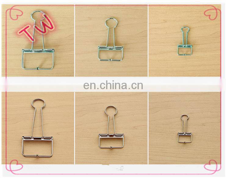 Office and School Clips Mixed Color Hollow Metal Long Tail Clip Paper Ticket Folder Wholesale In Bulk