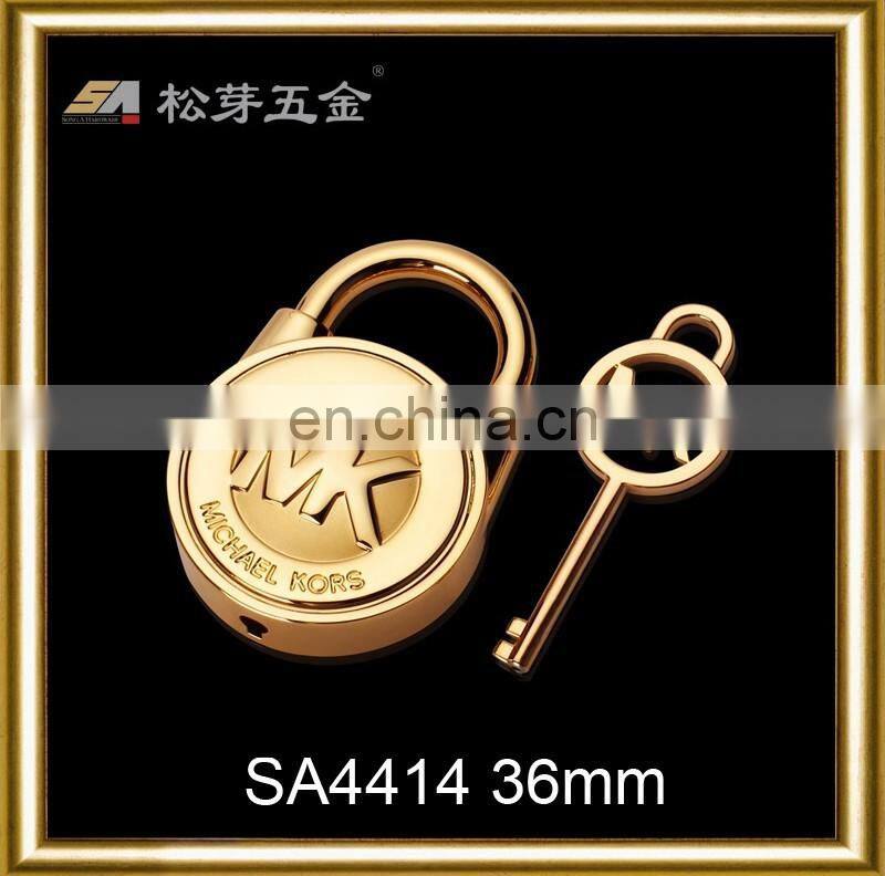 High quality polishing engraved logo metal lock with keys