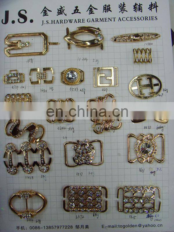 Fashion metal garment accesories rhinestone buckle on bags or shoes