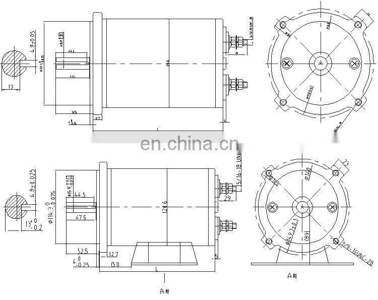 OD 120 mm 1650 rpm brushed electric high speed permanent magnet 48v 200 watt dc motor 48v BMM336