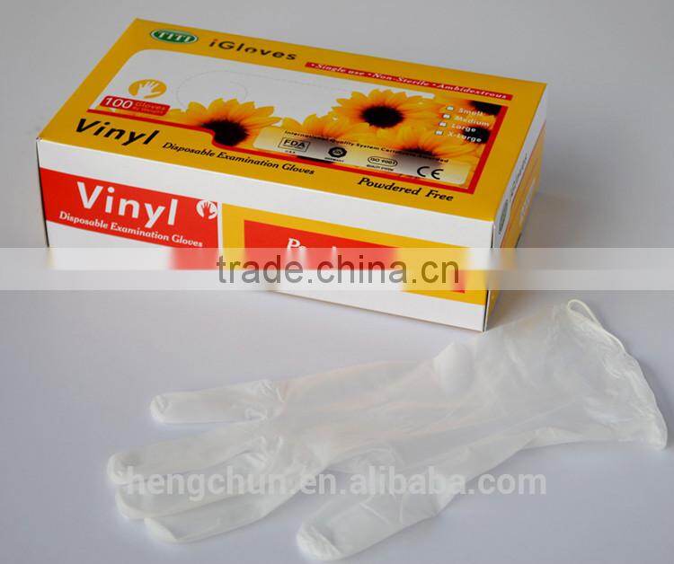 medical grade disposable vinyl glove