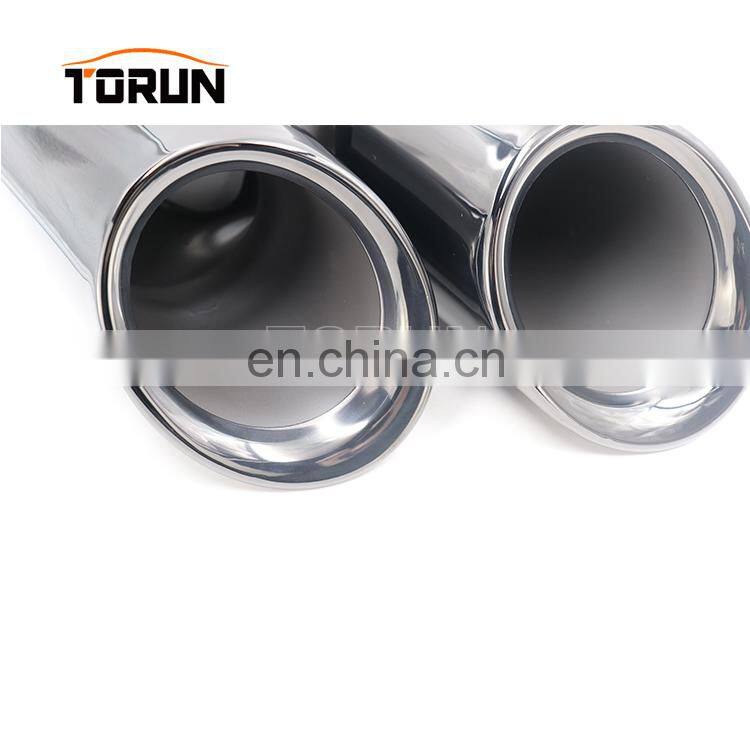 New style Universal carbon fibre chrome exhaust tip for porsche 14-16 Macan Round Chroming Black
