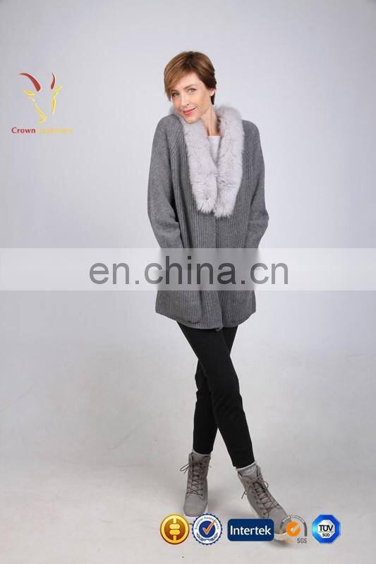 Women Luxury Long Chunky Knit Cardigan,Fur Collar Cardigan Sweater