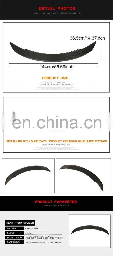 Carbon fiber Rear Wing Spoiler for Mercedes Benz C class W204 C180 C200 C250 C63AMG Sedan 4-door 2007-2014