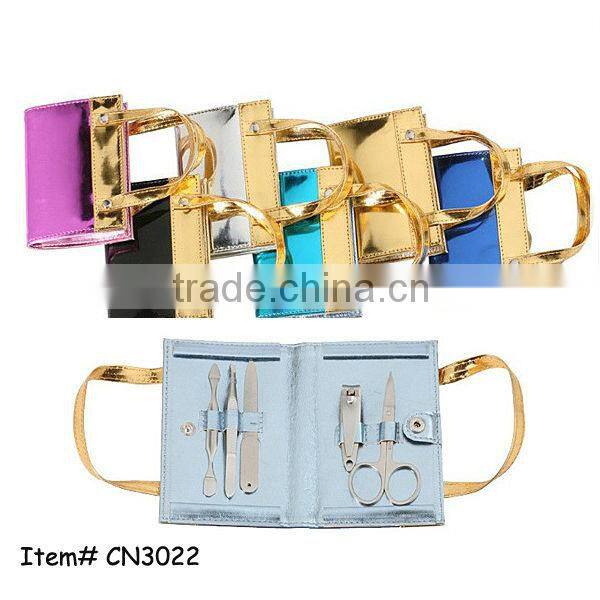 4pcs stainless steel simple manicure set compact design glitter manicure set