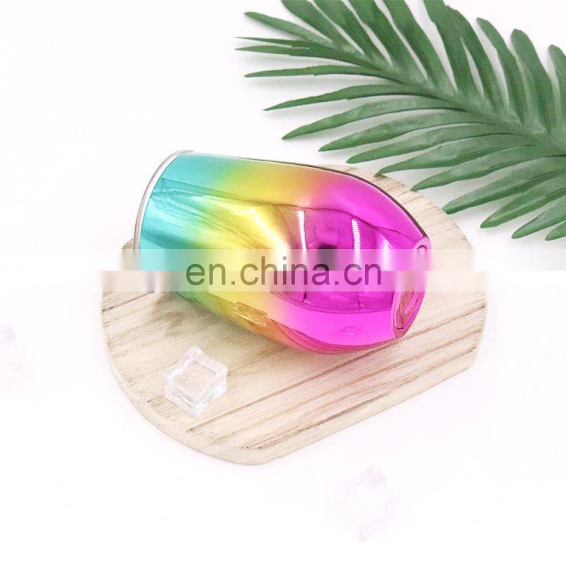 Hangzhou Watersy Colorful Outdoor Egg Shaped Powder Coating vacuum insulated stainless steel custom enamel tin mug wholesal