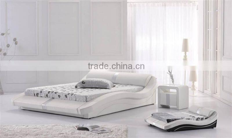 black color Modern leather bed