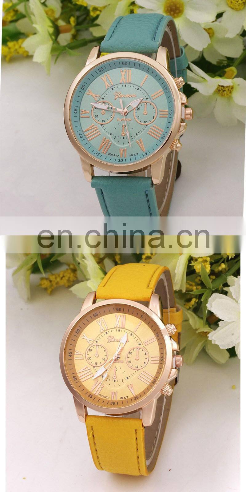 2966 Fashion Women Leather Watch lady bracelet watch gold women Watch Band Leather