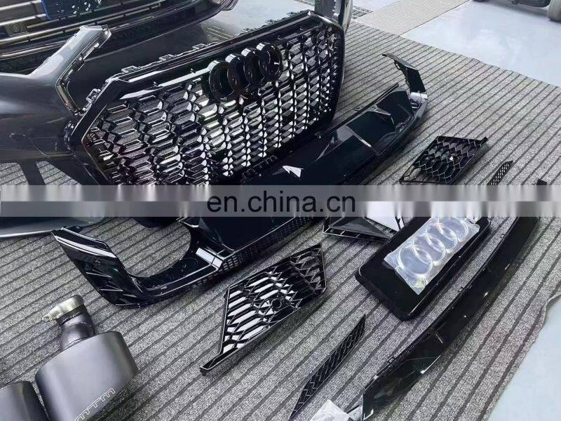 Runde New Design PP Material Body Kit For Audi A6 C8 MTM Style Front Bumper Grille Rear Lip Exhaust Body Kit