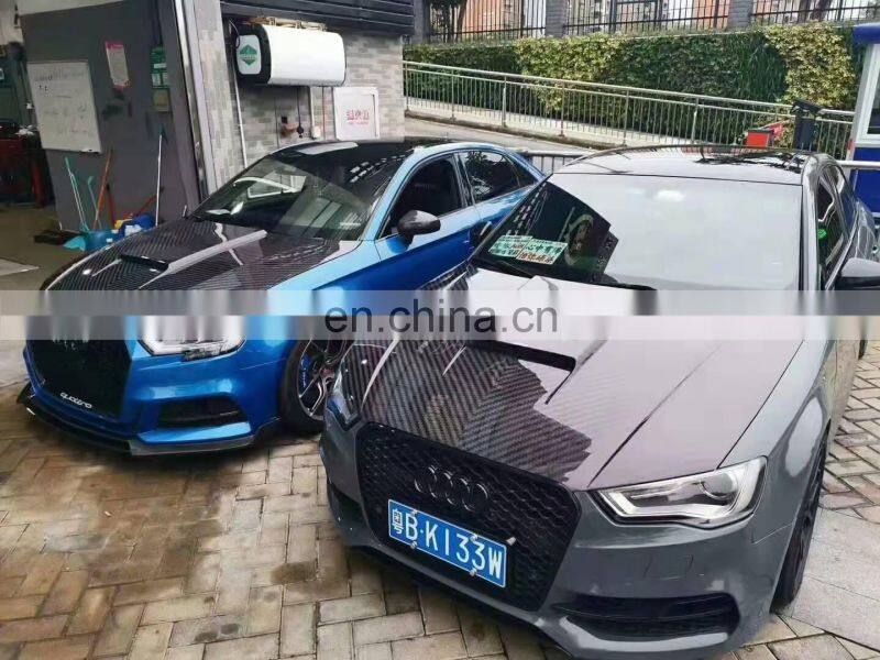 Runde Car Modification Top Ranking Quality Carbon Fiber Material Engine Bonnet Hood For New Audi A3 S3 RS3 Karbel Style Hood