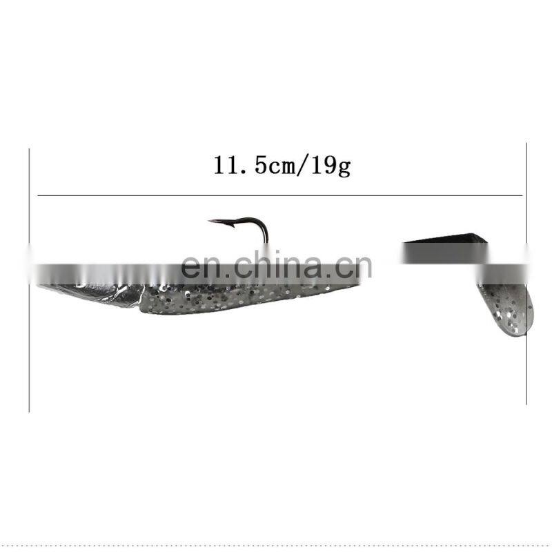 JOHNCOO Jig Head Sinking Soft Lure 11.5cm 19g Fishing Lure Lead Head Fish