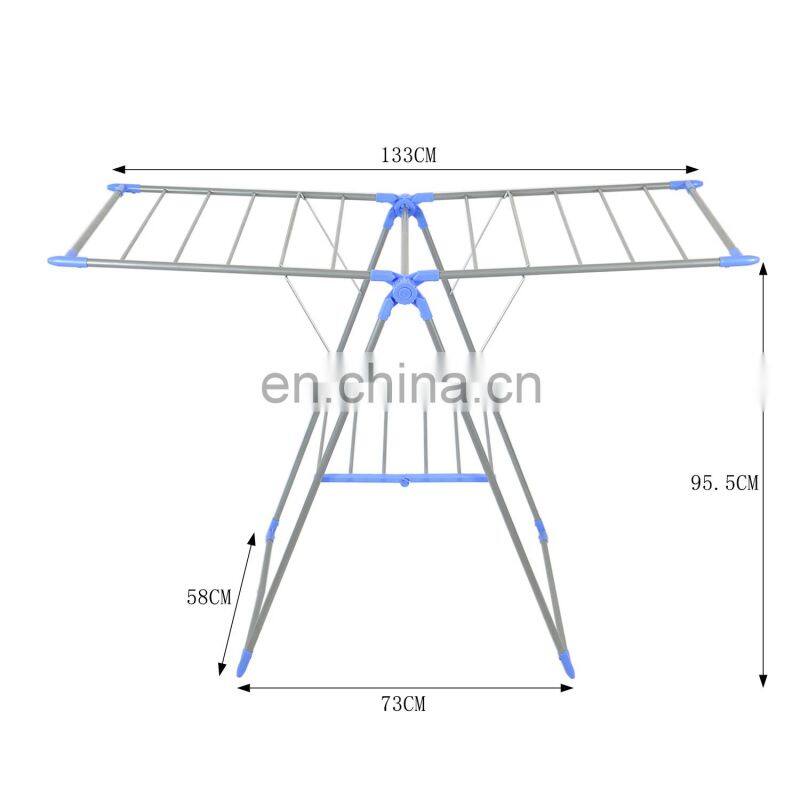 Large Outside Clothes Horse Stand Airer Collapsible Laundry Wing Rack Cloth Drying Rack Foldable