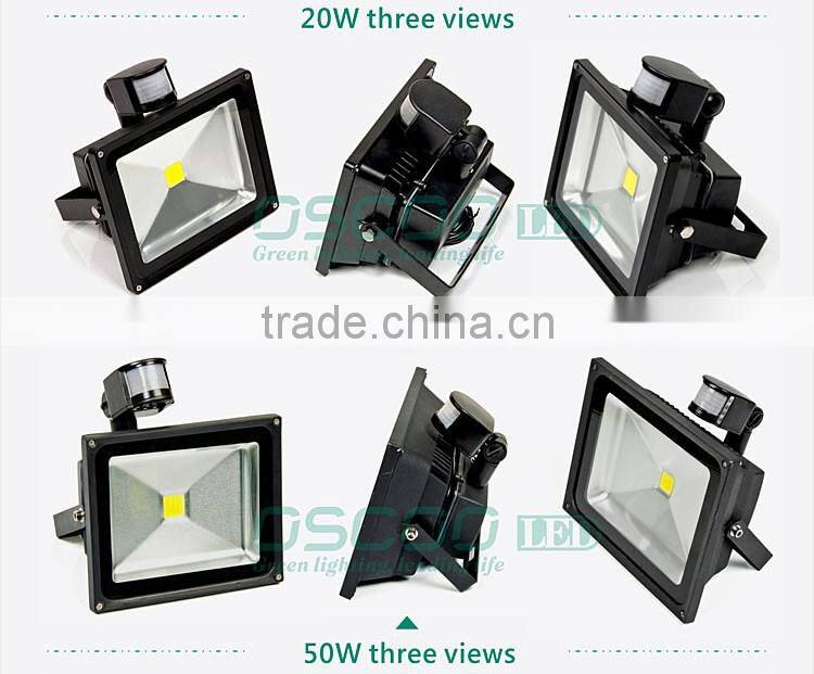 IP66 50w IR motion detector LED flood light motion sensor COB LED flood light with CE ROHS