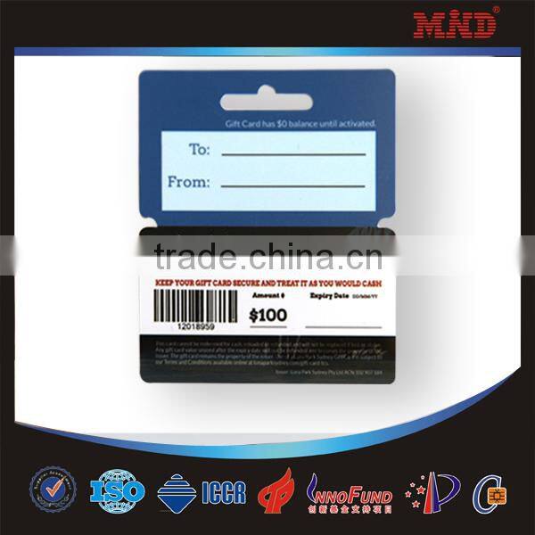 pvc atmel T5577 smart card with barcode
