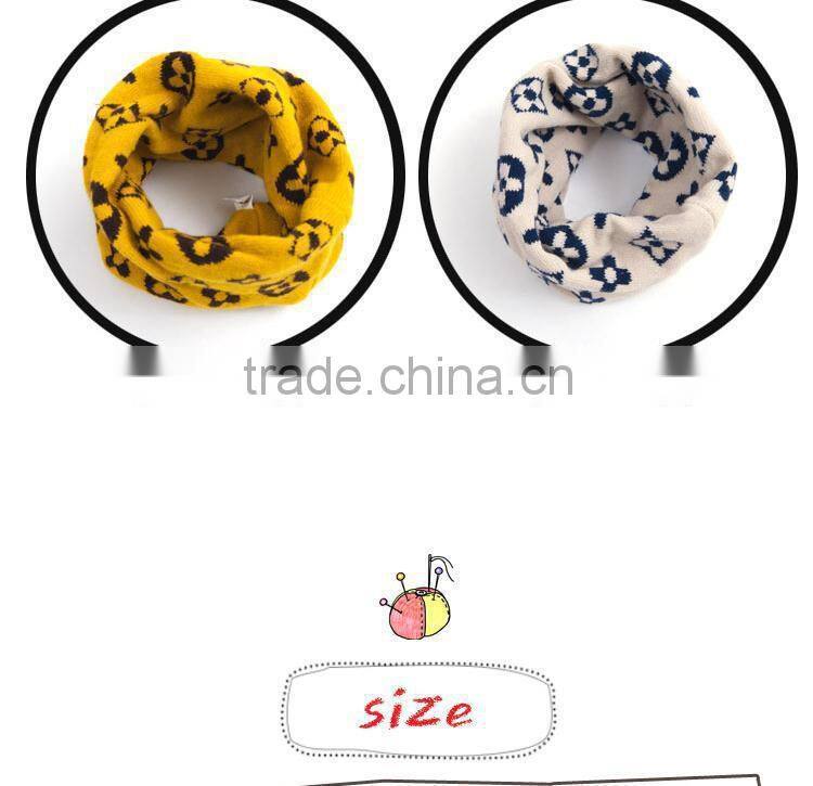 2014 Winter New Flower Pattern Baby Kids Knitted Circle Scarf