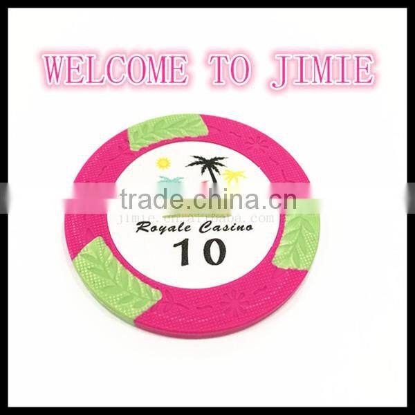 clay cheap custom poker chips with custom sticker