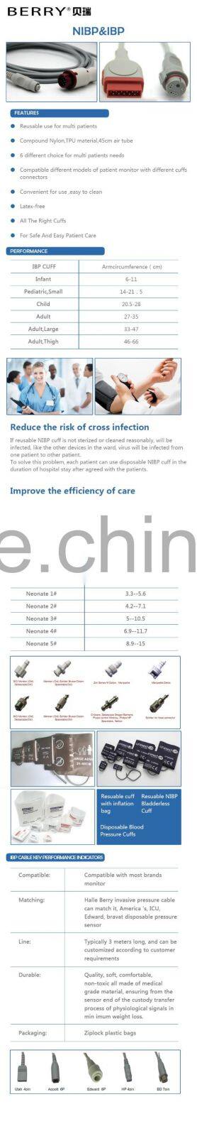 Blood pressure resuable adult single tube 27-35 cm Adult NIBP cuff