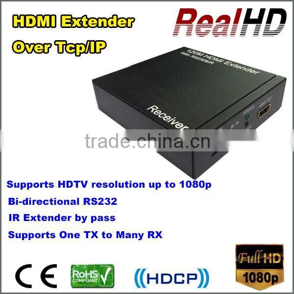 2016 China Best Selling 120m HDMI Extender by cat5e/6 with RS232 Over TCP/IP