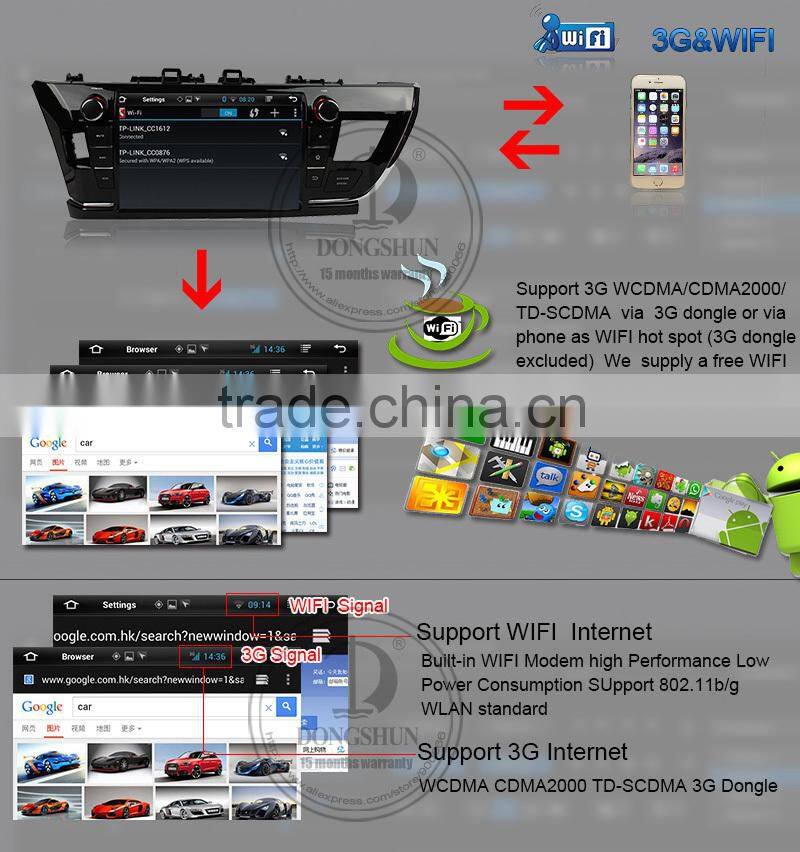 8" Hyundai Elantra 2014 pure android 4.2.2 car DVD GPS with WIFI/3G