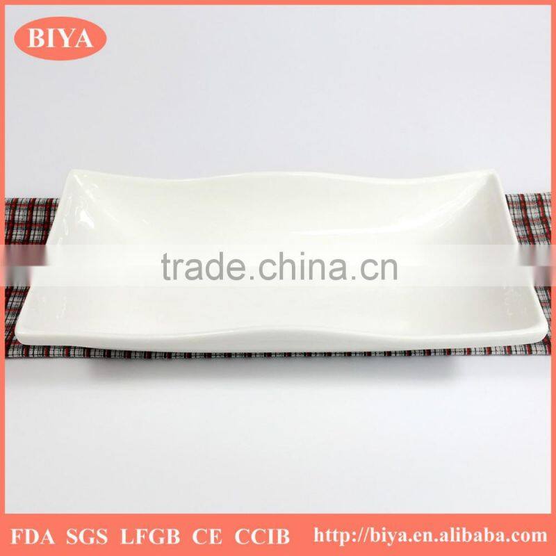 wave plate strengthen porcelain durable porcelain sepecial design different size wave edge square rectangular soup plate