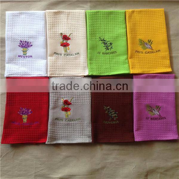 100% cotton dying embroider walf kitchen towel