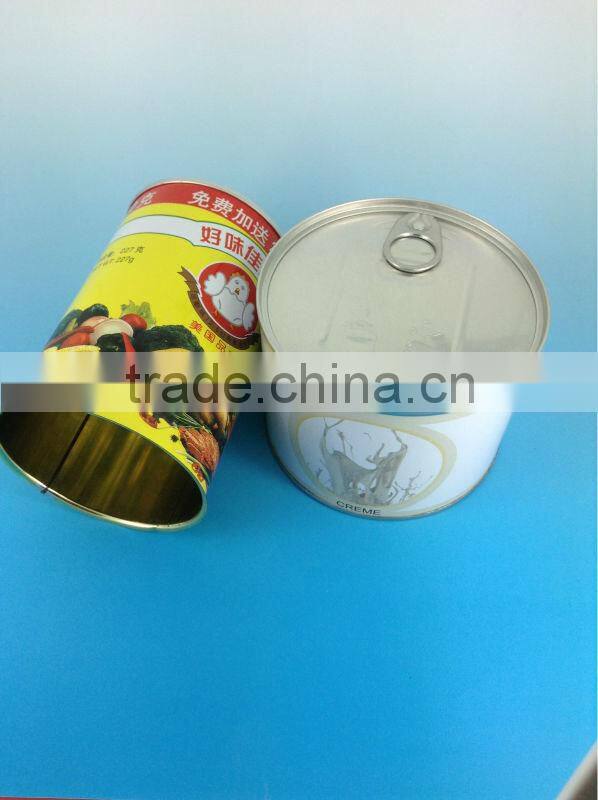 Full Colors Printed Cylindrical Tin Can For Food Packaging