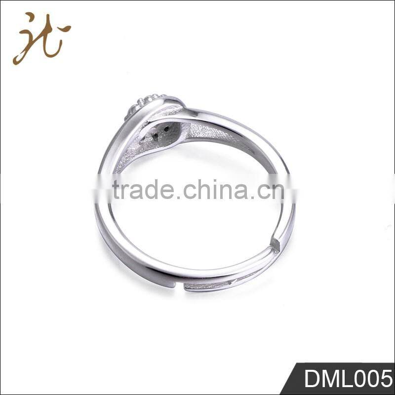 Fashion high quality white gold sterling silver rings