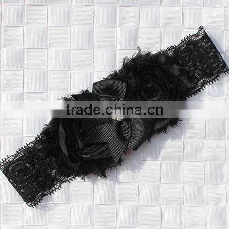 Fashion Baby lace flower Headband Infant Headband Toddler Headband Navy Blue Headband baby flower hair band wh-1738