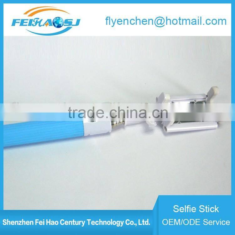 2016 Fashion fodable pocket cable monopod wired selfie stick with mirror