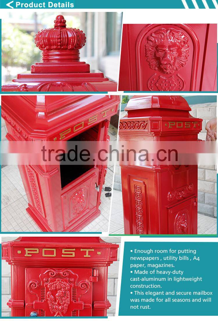 The Most Popular Style In Europe 100% Original Material Standing Garden Antique Mail Boxes From China