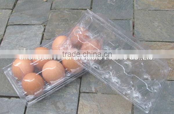 8/9/10/12/15/18 cavities plastic egg box,PVC PET egg packing tray,egg holder
